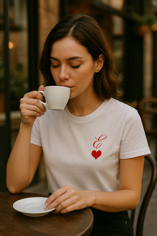 T-shirt blanc E❤️ – Femme